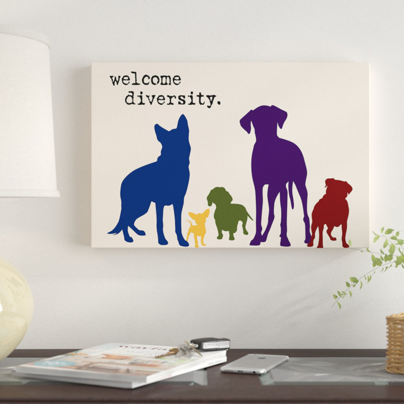 « diversité », impression sur toile, H 18 po x l 26 po x P 1,5 po, Pas de tapis, Toile tendue
