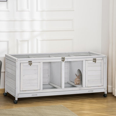 Cage à lapin Elrick résistante aux intempéries, bois