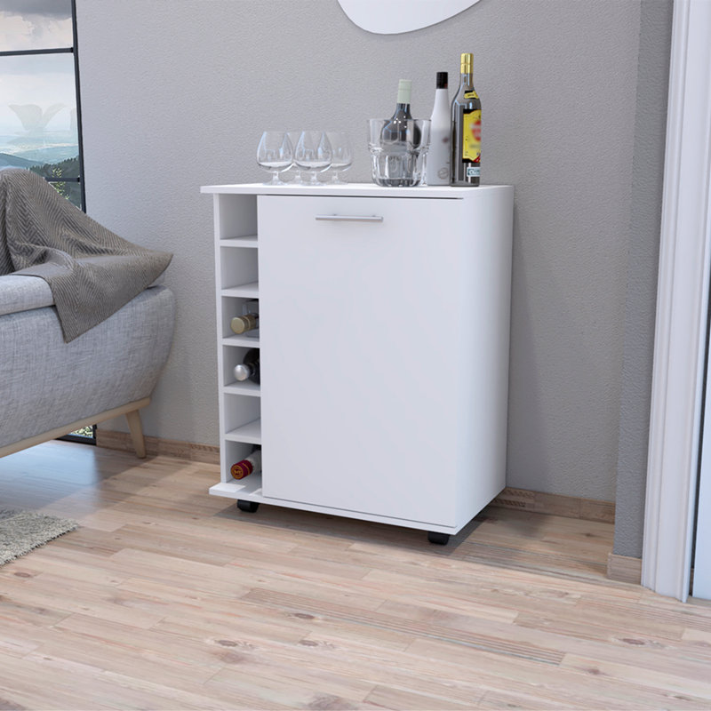 Chariot-bar, salon, Blanc