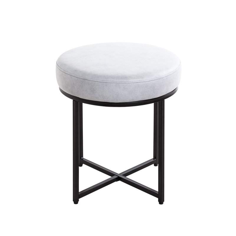 Menahil Stahl Accent Stool, White