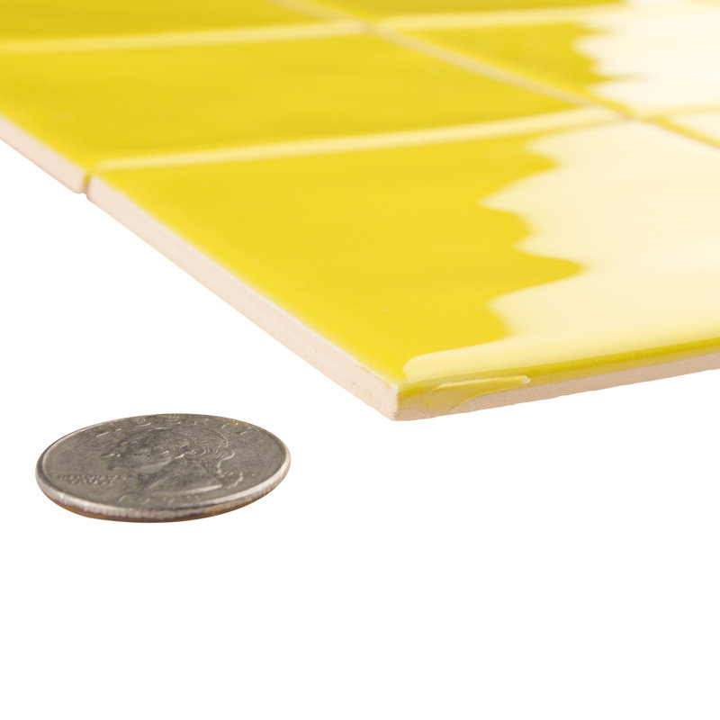 Carrelage mural mosaïque en céramique Twist Square 11-3 / 4 "x 11-3 / 4", Jaune