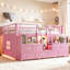 Lit mezzanine Blossom pour enfant avec escalier de rangement, tiroirs en tissu et éclairage