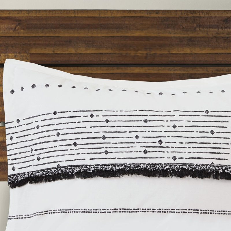 Housse de couette pour chambre à coucher en coton imprimé à rayures élégantes 100% chic