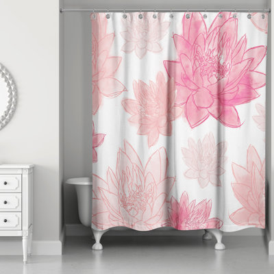 Rideau de douche simple fleurs Bulluck