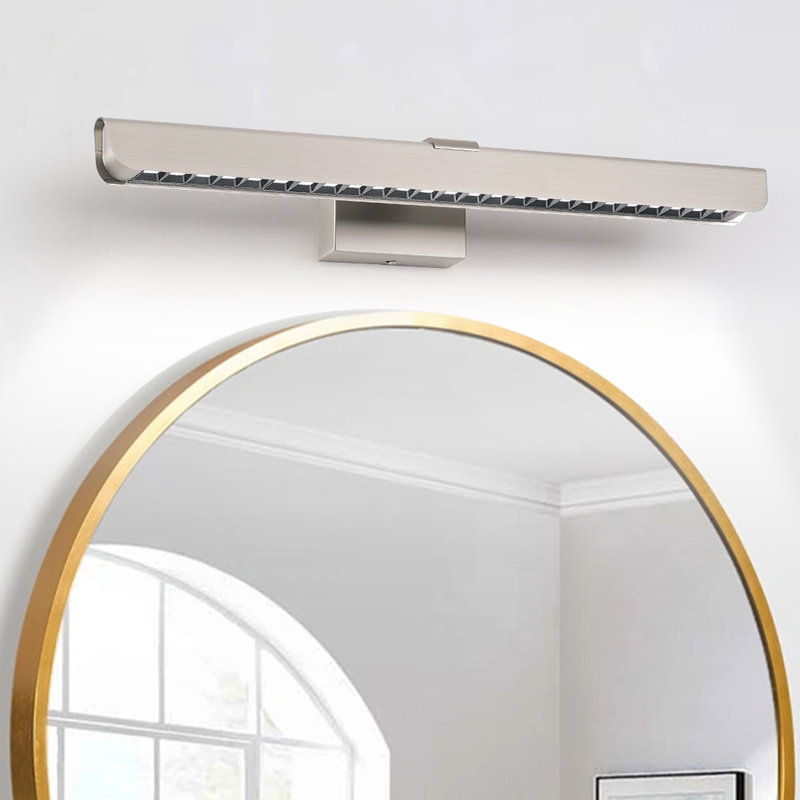Éclairage pour meuble-lavabo moderne à DEL en nickel à intensité variable de 29,33 po avec lumière du jour 18 W, 5 500 K