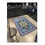 Tapis décoratif bleu à motifs traditionnels-1270597424