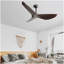 Ventilateur de plafond d'intérieur moderne de 52 pouces sans lumière avec moteur à courant continu réversible à 3 vitesses et 3 pales ABS pour la maison