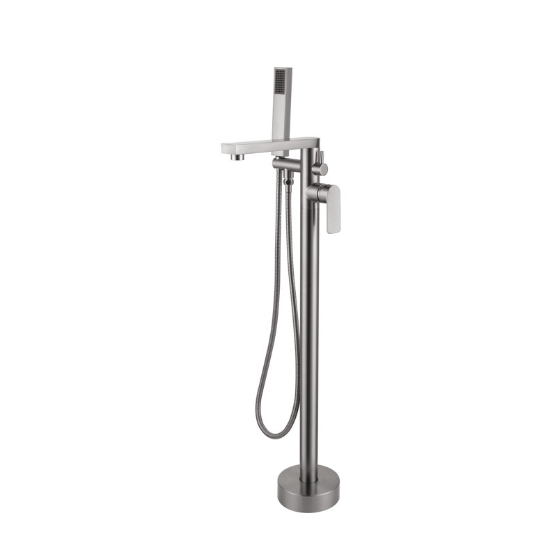 Robinet de baignoire autoportant avec douche à main Venus - Nickel brossé, Nickel brossé, Standard