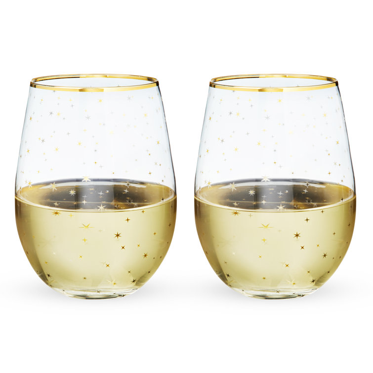 Cambridge Set of (4) 18-oz Stainless Steel Wine Glasses ,Gold