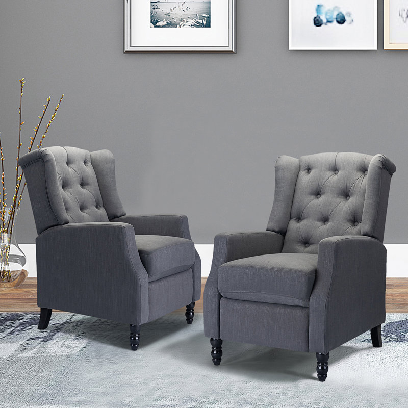 Fauteuil inclinable manuel Esteban, Mélange de lin gris