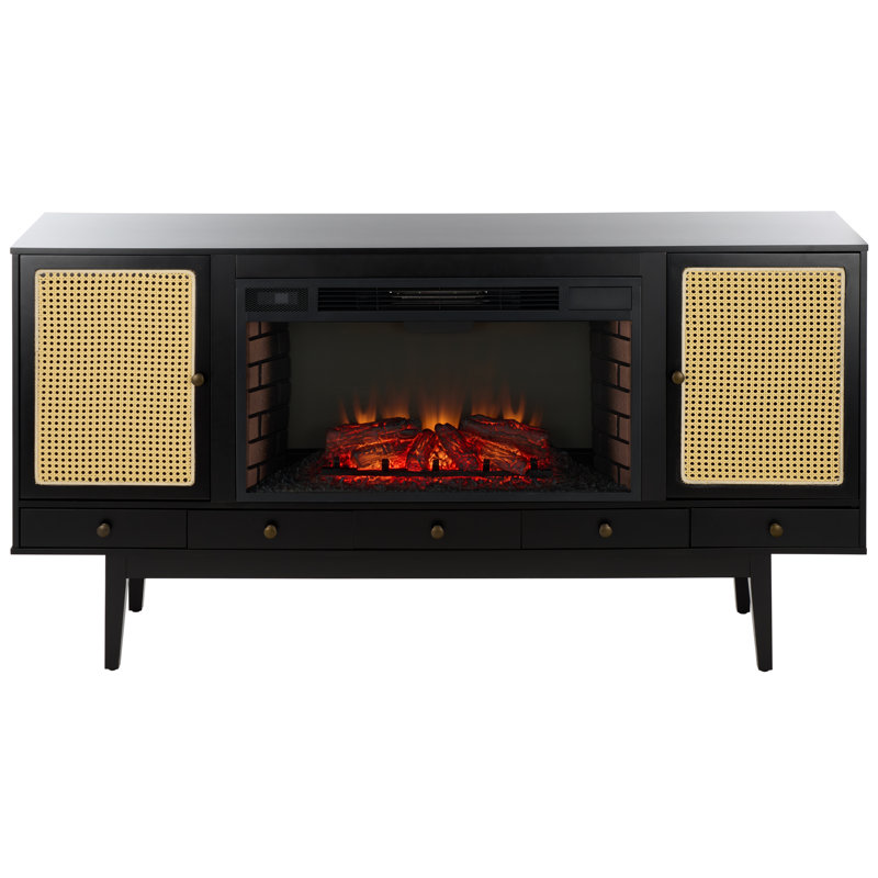 Simms Midcentury Fireplace With Media Storage
