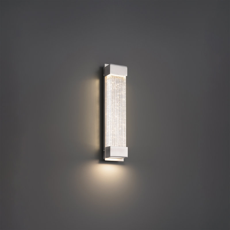 Applique murale encastrée à 1 lumière DEL en laiton vieilli à intensité variable Tower, H 14 po x l 3 po x P 2,5 po