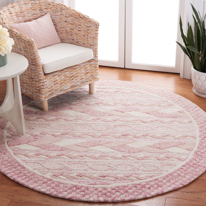 Tapis en laine et coton touffeté à la main Aashdon, Rond 6 pi