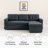 Gadalia Modern L-Shaped Sectional Sleeper Sofa with Storage Chaise, Pull-Out Bed Design – Reversible Velvet Couch for Small Spaces-20531766