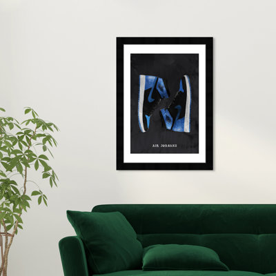 «Fashion and Glam Classic Sneakers VI», impression sur papier bleu moderne