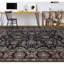 Tapis noir et rouge de haute qualité noué à la main-105465045