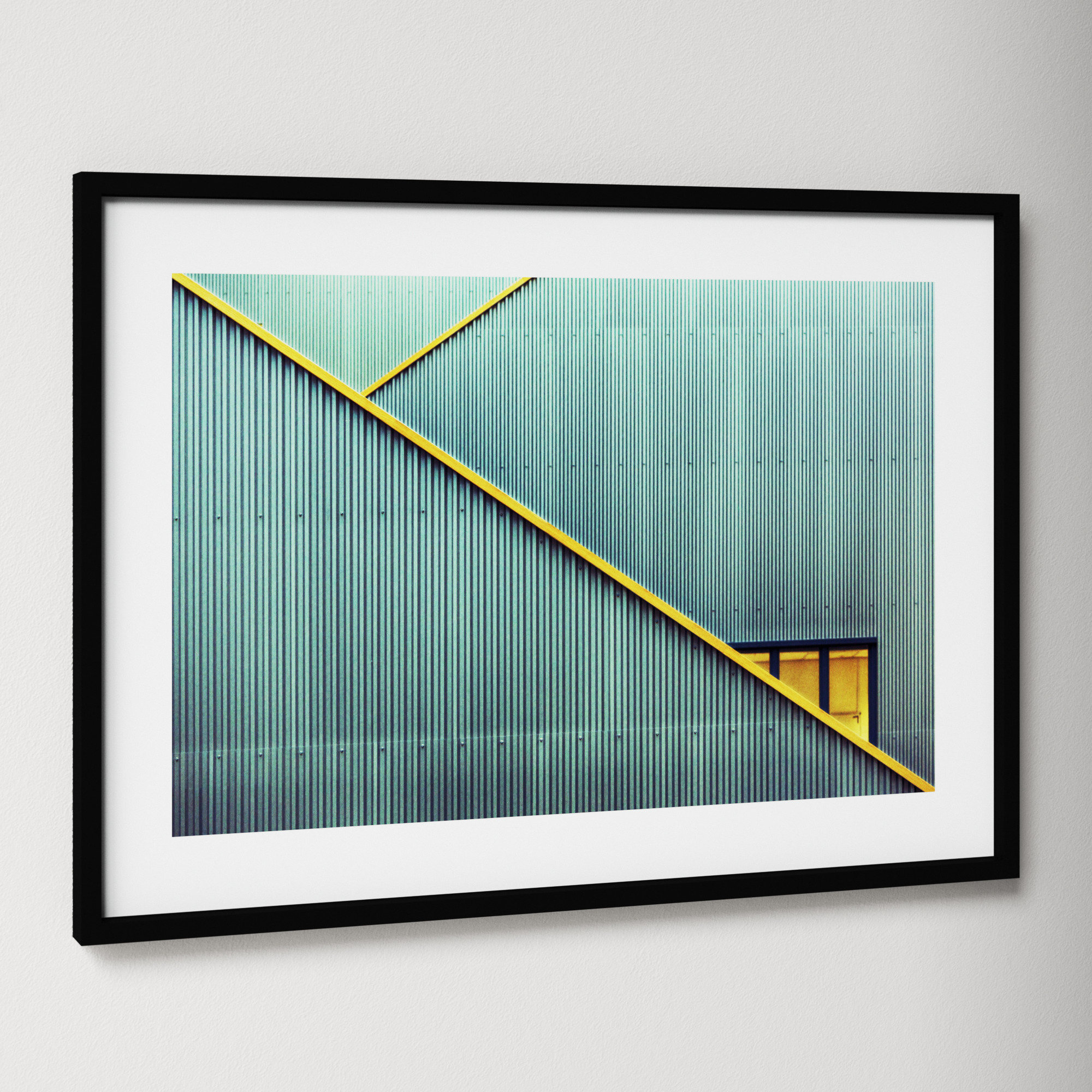 Stairs by Jan Niezen, 14.25" H x 19.38" W x 0.88" D, Black Framed Paper
