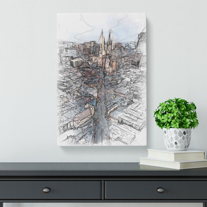 Downtown San Francisco - Wrapped Canvas Print, 91cm H x 60cm W x 3cm D