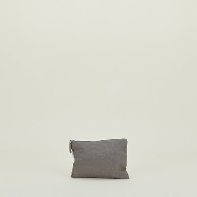 Simple Linen Zipper Pouch - Large