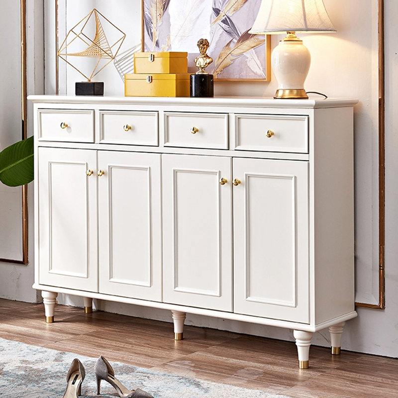 Banc de rangement blanc en bois manufacturé