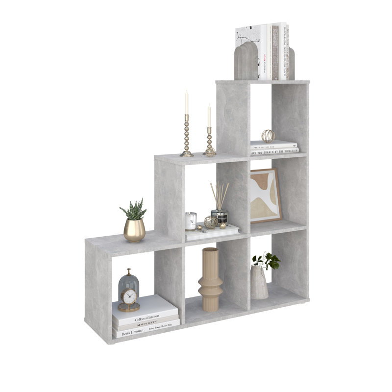 Reygan 106.9 cm H x 103.7 cm W Bookcase, Grey