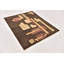 Tapis de zone en laine brun/beige 4 pi 3 po x 5 pi one-of-kind à la main noué la Didcot