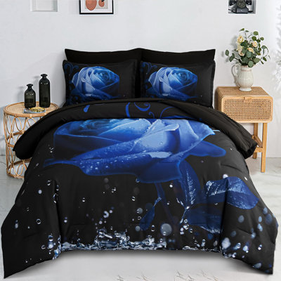 Ensemble de literie en microfibre 7 pièces avec draps et taies décoratives