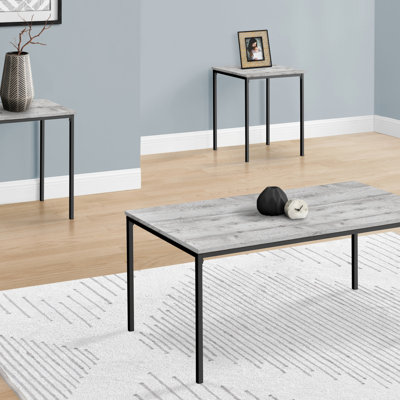 Ensemble de table, ensemble de 3 pièces, café, bout, métal, stratifié