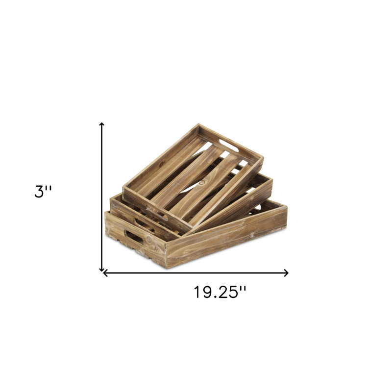 Eiland Solid Wood Tray, Brown