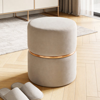 Artin 36cm W Velvet Round Footstool