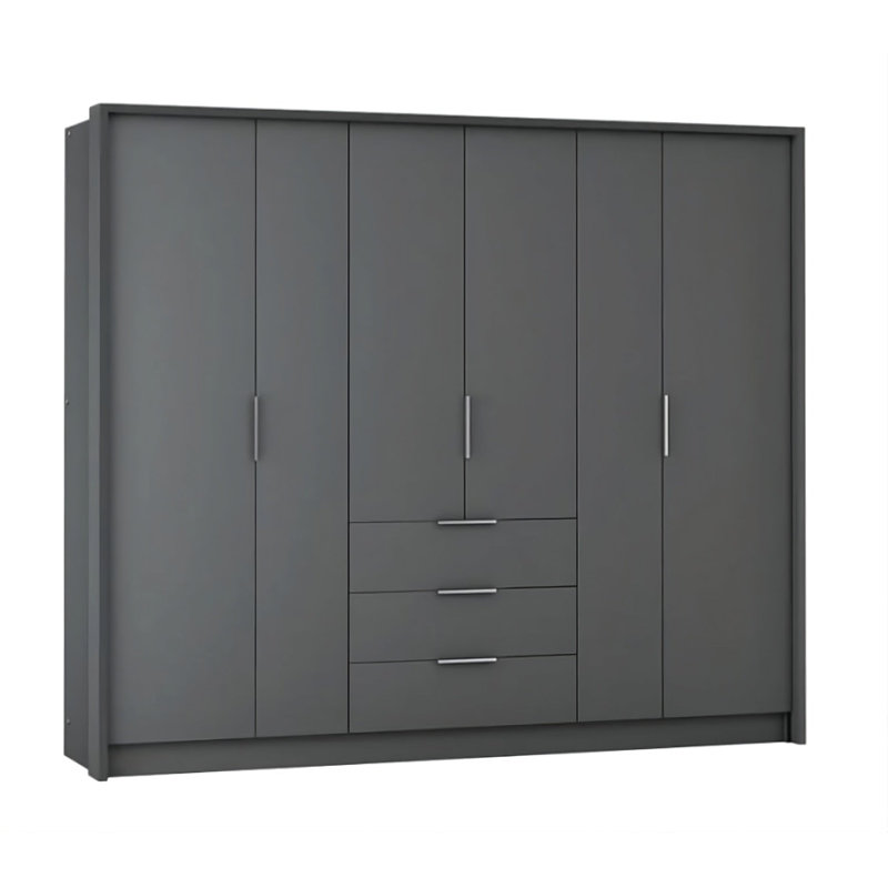 Manufactured Wood Wardrobe, Grey