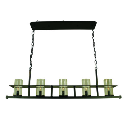 Luminaire suspendu linéaire pour îlot de cuisine 5 lumières Jame