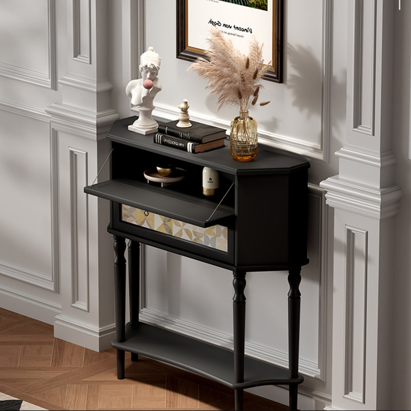 Console rétro en bois massif multifonctionnel