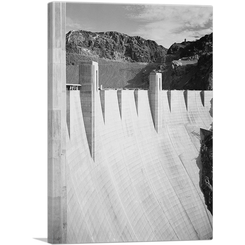 Gros plan, Hoover Dam, Nevada, par Ansel Adams - reproduction de photo sur toile tendue, H 18 po x l 12 po x 1,5 po