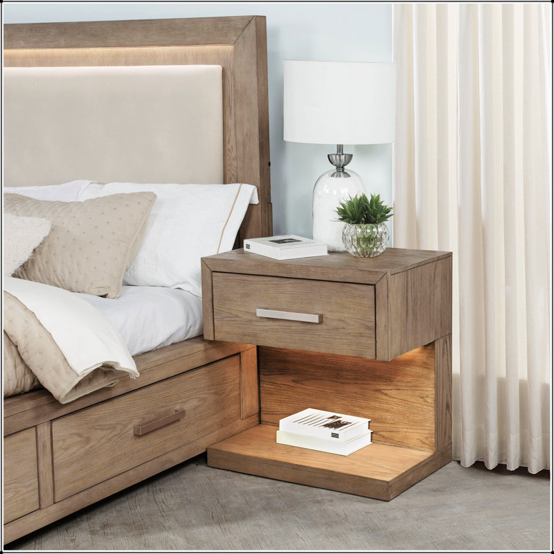 Table de chevet industrielle 1 tiroir Gibbons Barley