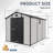 8x10 FT Plastic Outdoor Storage Shed - Lockable Resin Tool Shed with Window & Floor-136870053