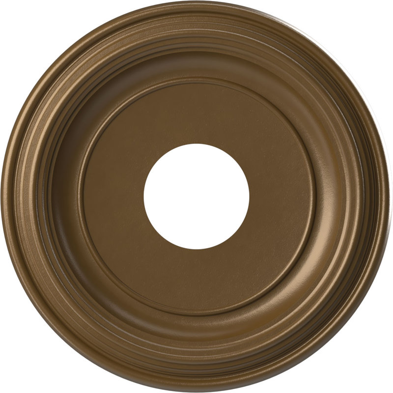 Traditional Traditional Thermoformed PVC Ceiling Medallion, 13" H x 13" W x 1.25" D, Metallic Champagne Bronze