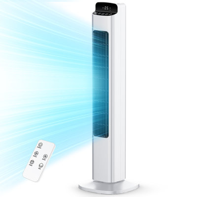 Ventilateur tour portable 36 po avec oscillation, télécommande, 5 vitesses de vent puissantes et 3 modes de réglage, ventilateur intégré compact à affichage à DEL de 12 heures pour le bureau à domicile