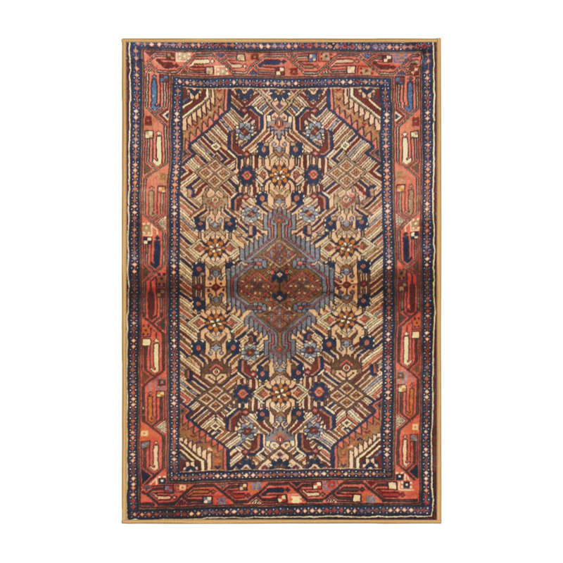 Tapis oriental brun / beige / bleu, Rectangle 8 pi x 10 pi