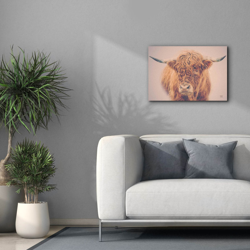 «Highland In The Winter Fog» par Nathan Larson, art mural sur toile, H 18 po x l 26 po x P 0,75 po