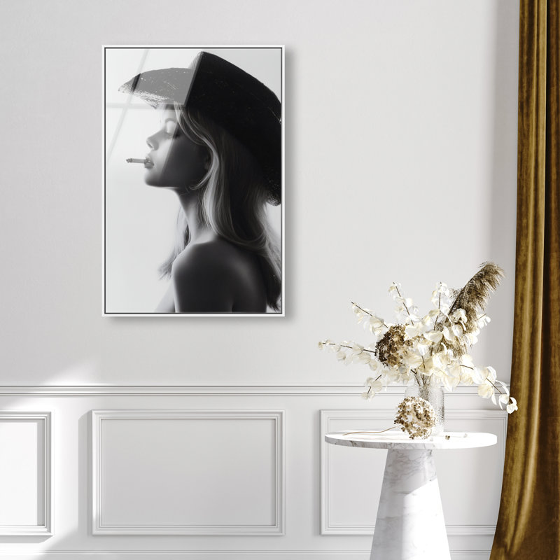 Desert Cowgirl Print, 25"H x 17"W, White Floater Frame