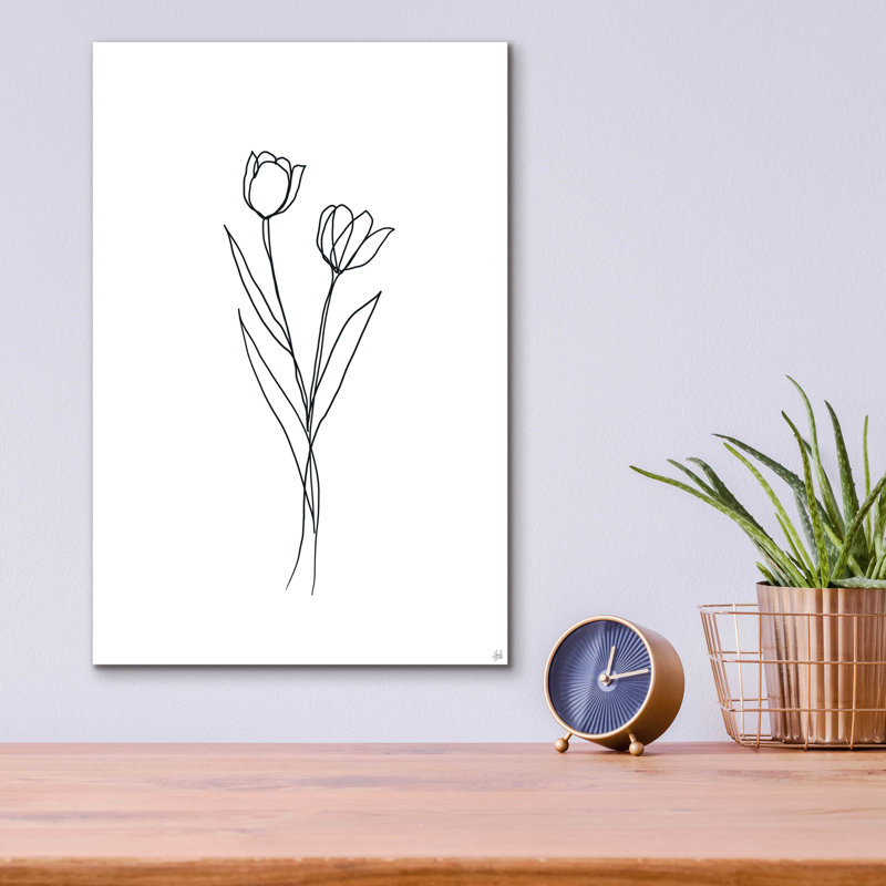 Line Tulips 1 - dessin sans cadre, H 16 po x l 12 po x P 0,13 po