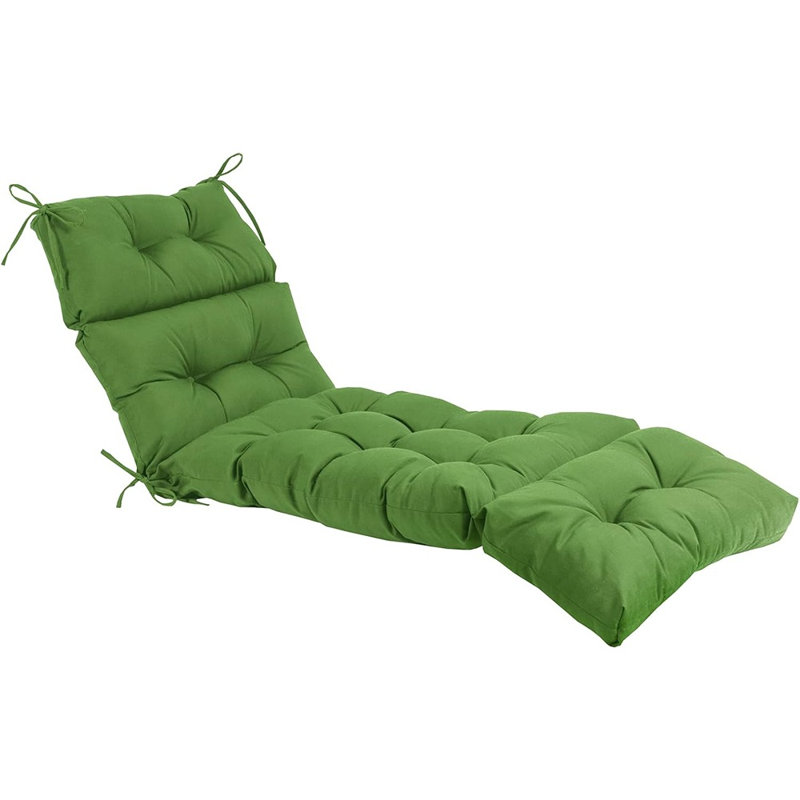 Outdoor Chaise Lounge Cushion, Waterproof Weather-resistant Replacement Pad For Patio And Pool Furniture, Green