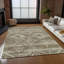 Tapis brun / beige en polyester tissé à la machine Thienan-1368364528