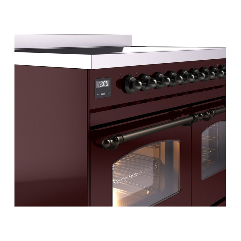 ILVE Nostalgie II 40 in Induction Range, Burgundy/Bronze