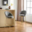 Ensemble de 2 tabourets de bar en tissu avec pieds en métal plaqué or et tabouret de bar haut de style moderne de 40,75 pouces