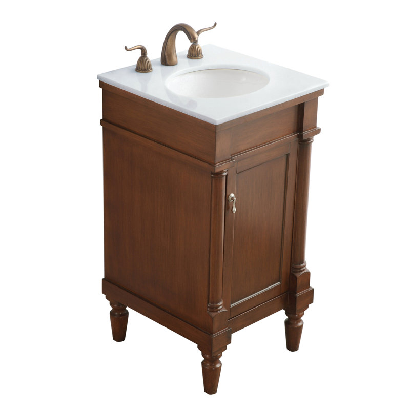 Ensemble de meuble-lavabo simple 18 po Lexington, Noyer, Blanc ivoire