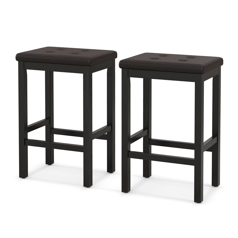Tabouret de comptoir 24 po Bernise, Noir, Brun