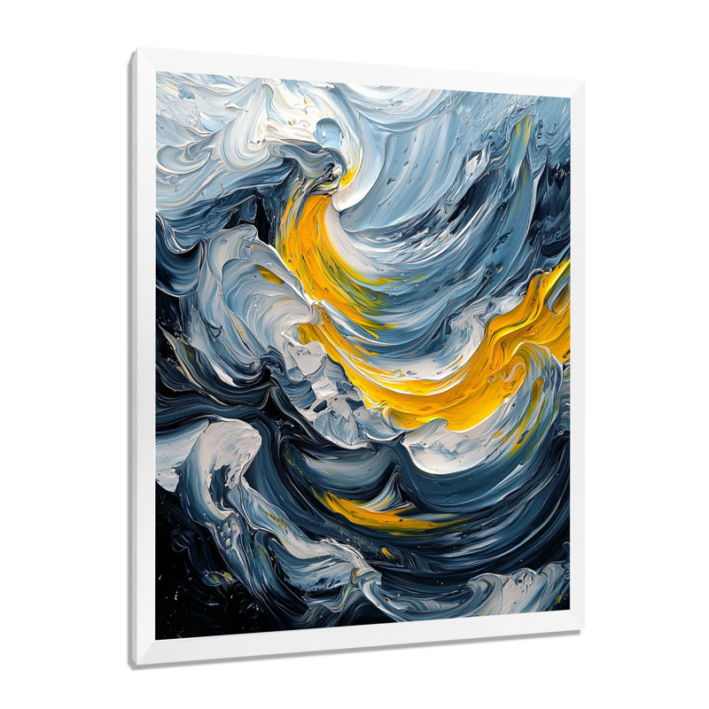 Nudd - Abstract Canvas Art Print, 40" H x 30" W, Single Picture Framed Print, White