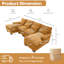 Chenille Sectional Sofa with Double Chaises-1744980122